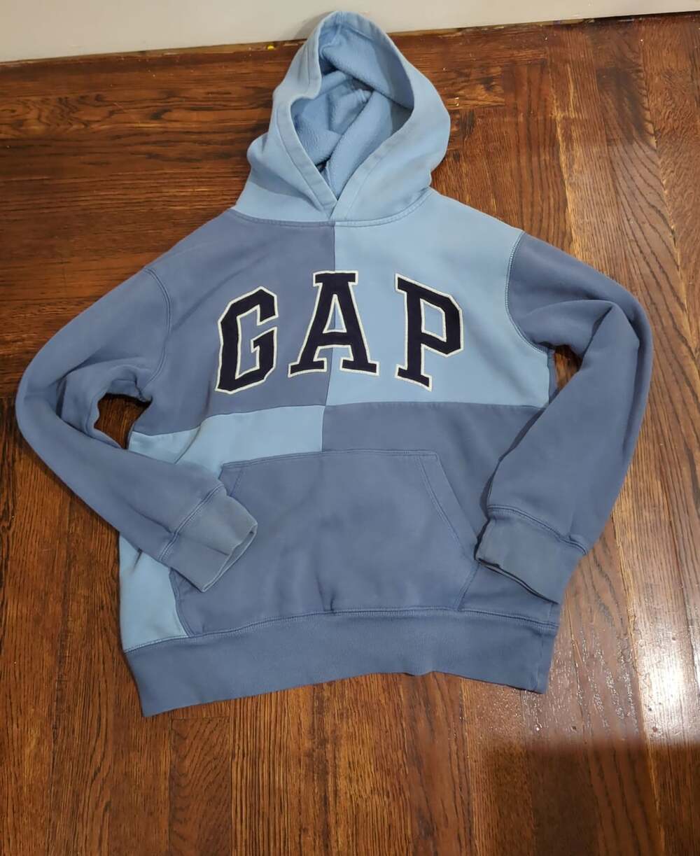 Gap Patchwork Hoodie Blue Size S